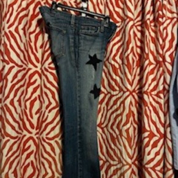 Vintage Old Navy Denim, Black Stars on front, low rise, size 4, Cotton, Elastane - Picture 6 of 8